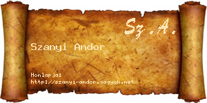 Szanyi Andor névjegykártya